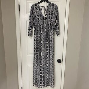 BeBop Black and White Snakeskin Jumpsuit